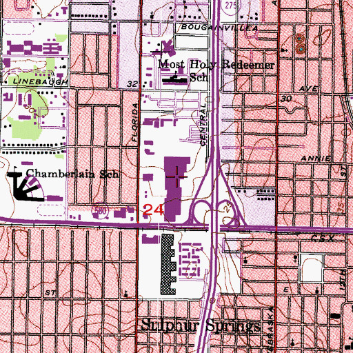 Topographic Map of Center Mall Shopping Center, FL