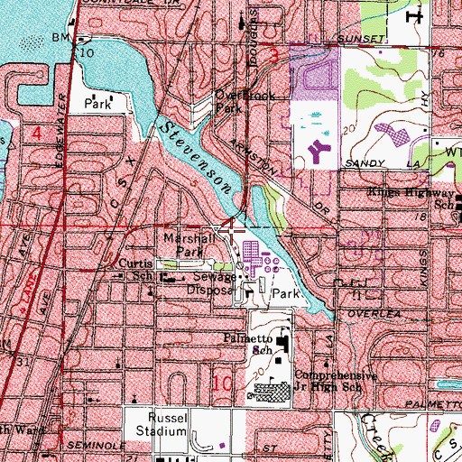 Topographic Map of Clearwater-Marshall Street Advanced Pollution Control Facility, FL