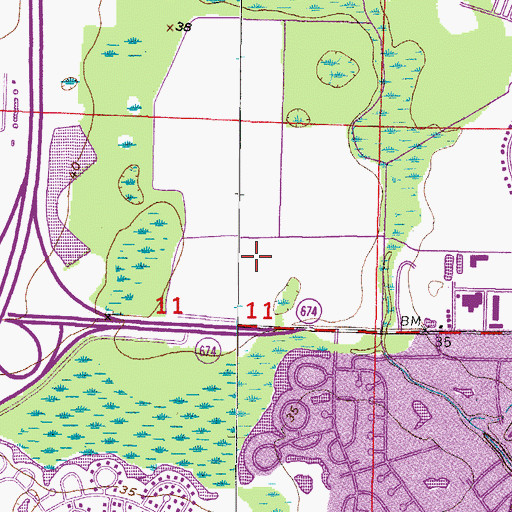 Topographic Map of Cypress Village Shopping Center, FL