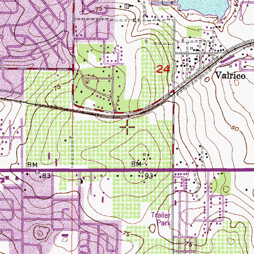 Topographic Map of East Brandon Center Shopping Center, FL
