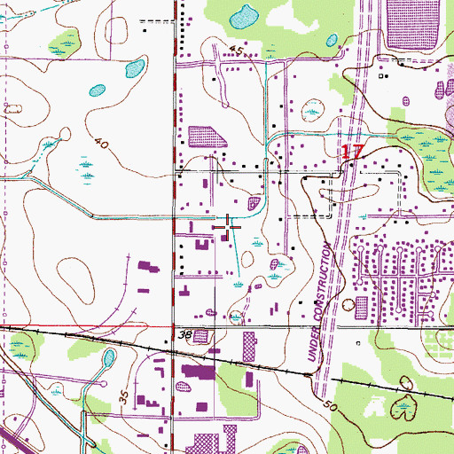 Topographic Map of Faulkenburg Industrial Park, FL