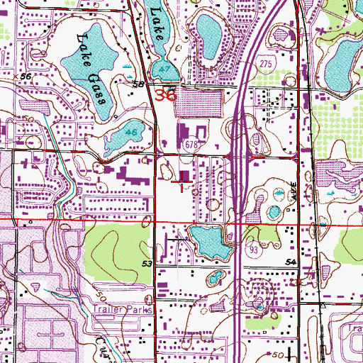 Topographic Map of Florida Crossing Shopping Center, FL
