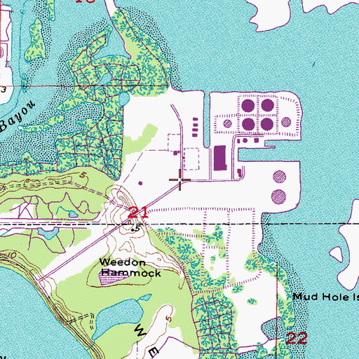 Topographic Map of Florida Power Corporation Bartow Steam Plant, FL