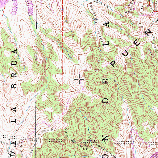 Topographic Map of Rincon De La Brea, CA