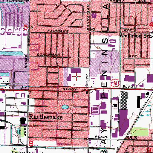 Topographic Map of Gandy Commercial Plaza, FL