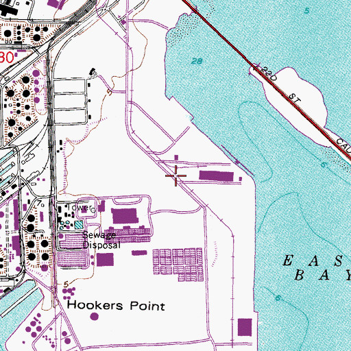 Topographic Map of Howard F Curren Advanced Water Treatment Plant, FL