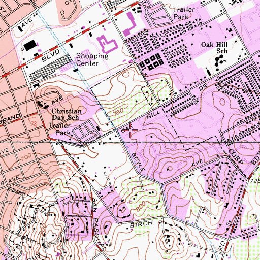 Topographic Map of Rincon Del Diablo, CA