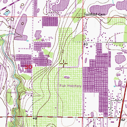 Topographic Map of Lee Commercial Groves, FL