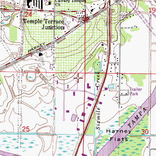 Topographic Map of Long Industrial Park, FL