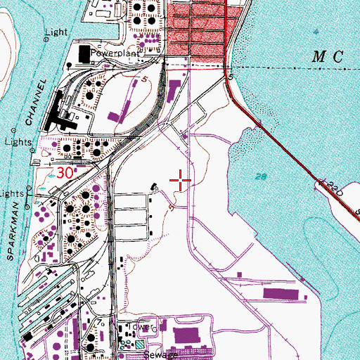 Topographic Map of Maritime Industrial Center, FL