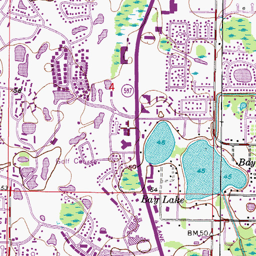 Topographic Map of North Village Business Center, FL