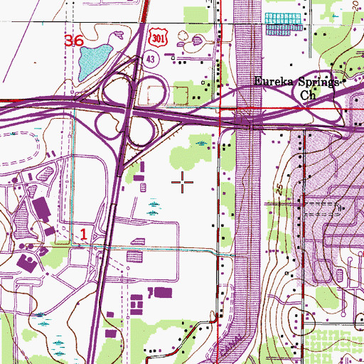 Topographic Map of Park of Commerce, FL
