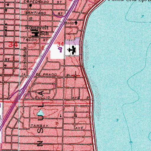 Topographic Map of Prospect Park Shopping Center, FL