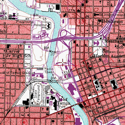 Topographic Map of Riverfront East, FL