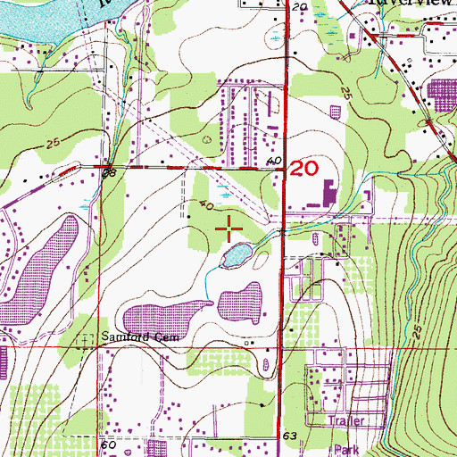 Topographic Map of Riverview Town Center, FL