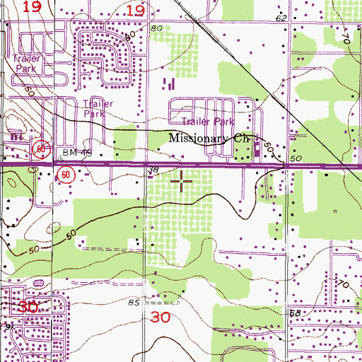 Topographic Map of Shoppes at Brandon Farms, FL