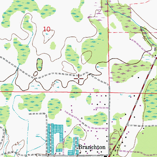 Topographic Map of Shoppes at Cross Creek, FL