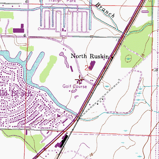 Topographic Map of South Hillsborough Commerce Center, FL