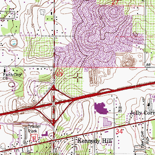 Topographic Map of Tampa Gateway Park, FL