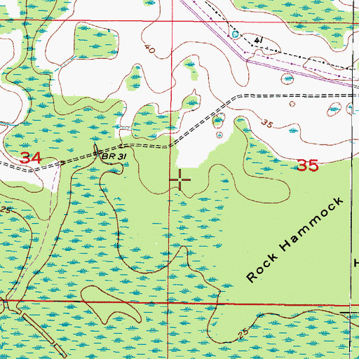 Topographic Map of Tampa Palms Golf Course, FL