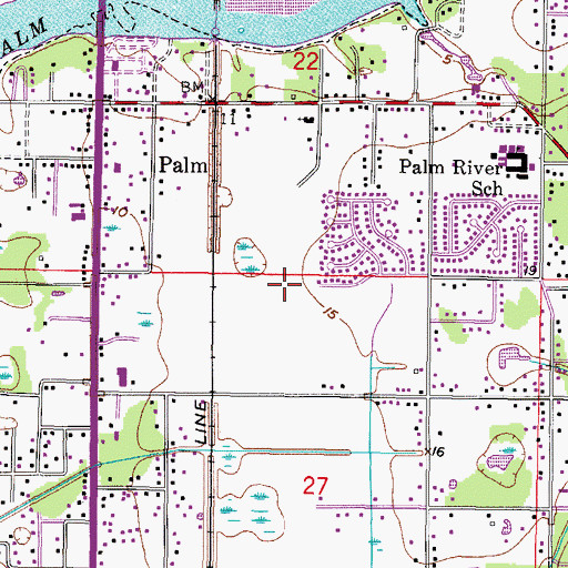 Topographic Map of Tampa Park of Commerce, FL