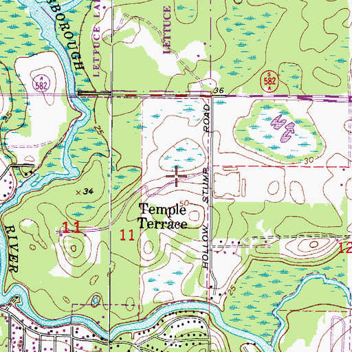 Topographic Map of Telecom Gardens Center, FL