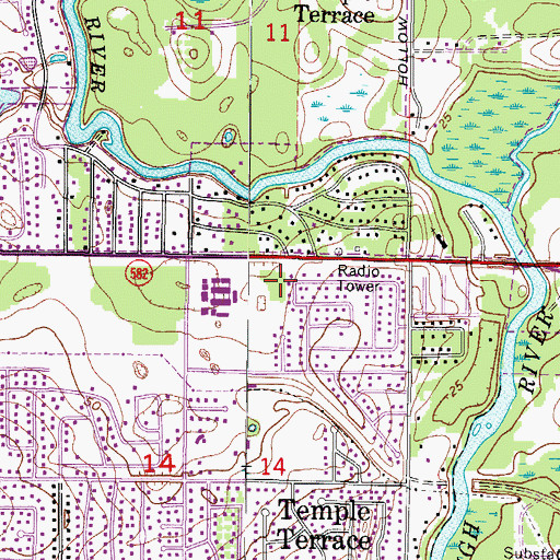 Topographic Map of Terrace Oaks Business Center, FL