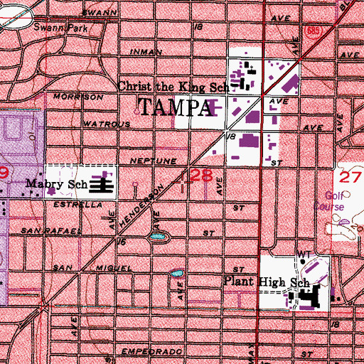 Topographic Map of Thomas Place Shopping Center, FL