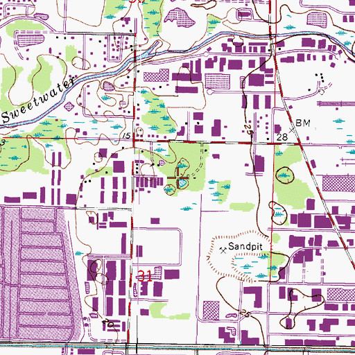 Topographic Map of Thompson Center, FL