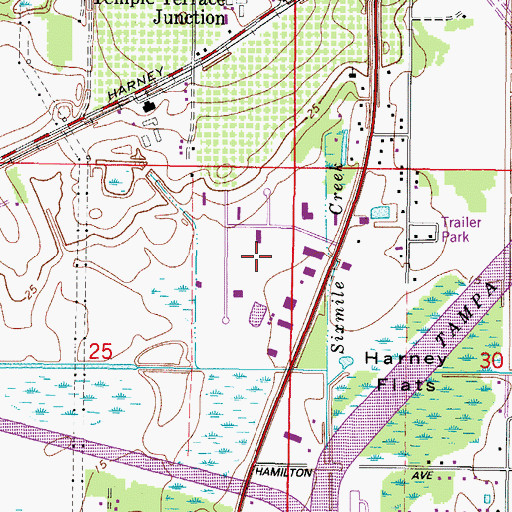 Topographic Map of United States Highway 301 Industrial Park, FL