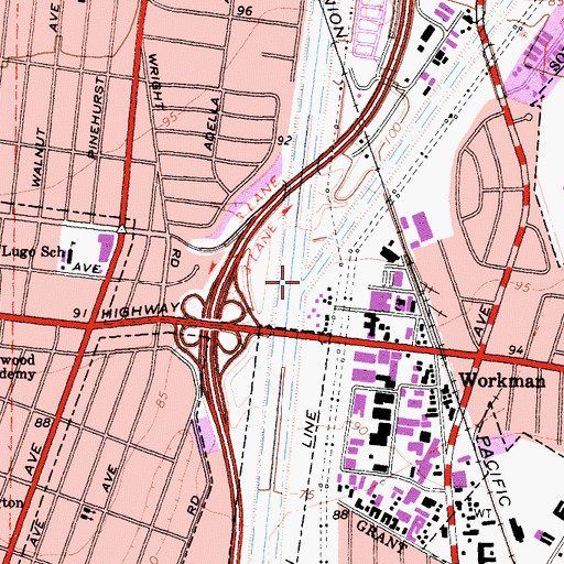 Topographic Map of Rio Hondo, CA