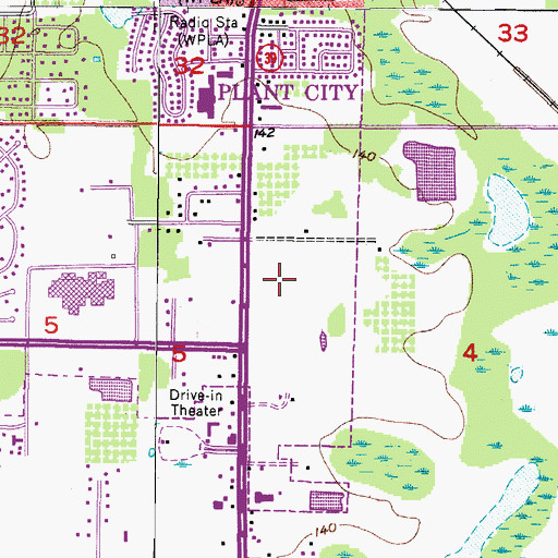 Topographic Map of Walden Woods Shopping Center, FL
