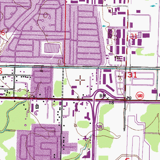 Topographic Map of West Hillsborough Business Center, FL