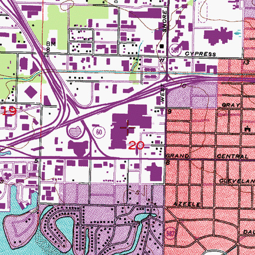Topographic Map of Westshore Plaza Shopping Center, FL