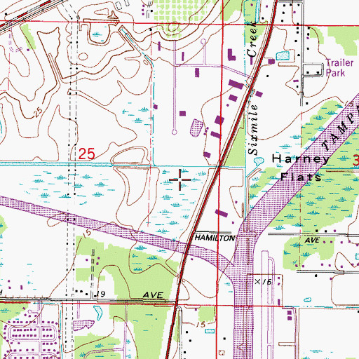 Topographic Map of Zammit Industrial Park, FL