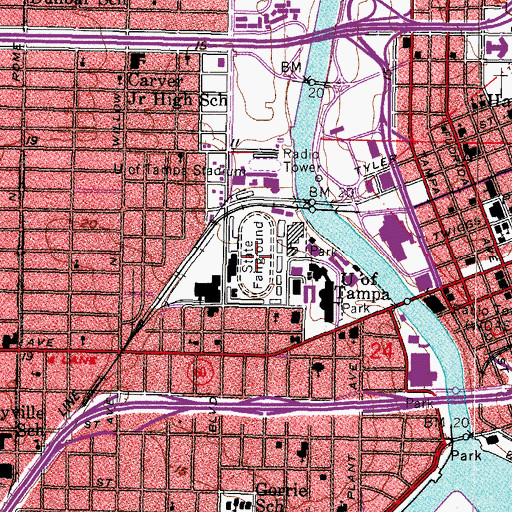 Topographic Map of Art and Polly Pepin Stadium, FL