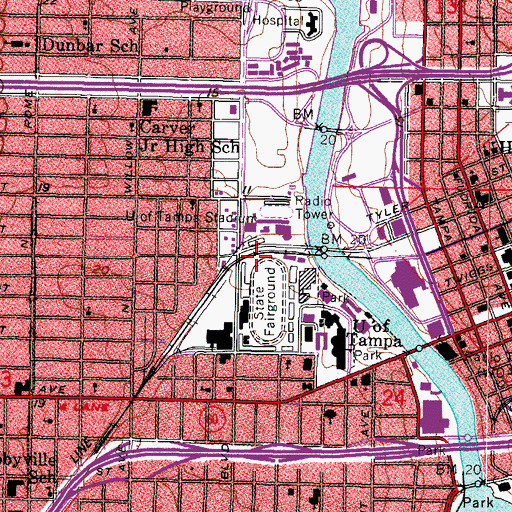 Topographic Map of Sam Bailey Baseball Field, FL
