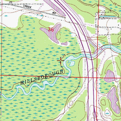 Topographic Map of Tampa Palms Hillsborough River Park, FL