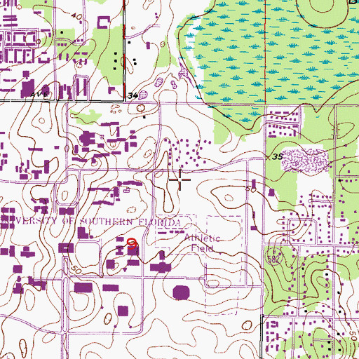 Topographic Map of Varsity Tennis Courts, FL