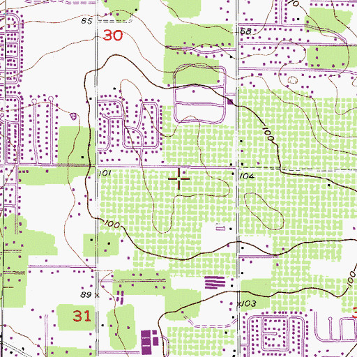 Topographic Map of Abbey Grove, FL