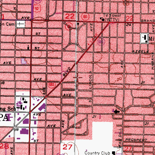 Topographic Map of Aberdeen on Glen, FL