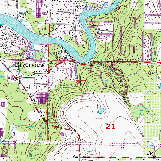 Topographic Map of Alafia Cove, FL