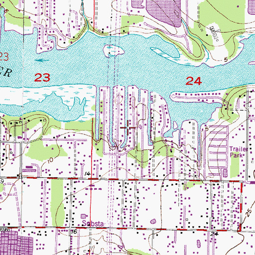 Topographic Map of Alafia Shores, FL