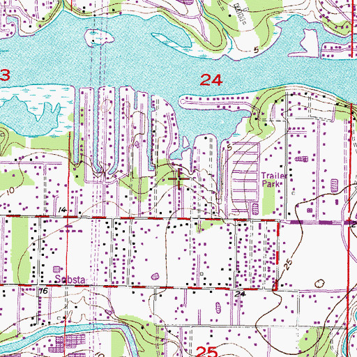 Topographic Map of Alavista, FL