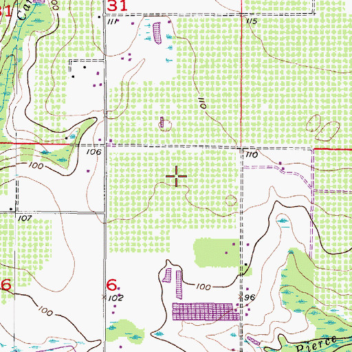 Topographic Map of Alderman-Carlton Ranchettes, FL