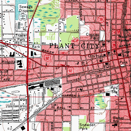 Topographic Map of Aldermans Addition, FL
