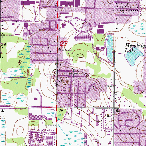 Topographic Map of Allendale, FL