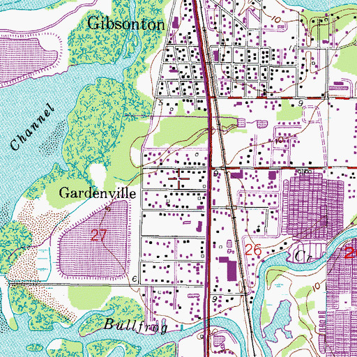 Topographic Map of Allendale Acres, FL