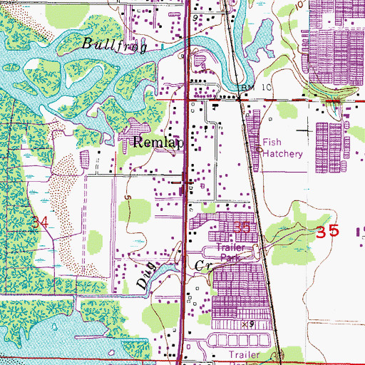 Topographic Map of Allens, FL