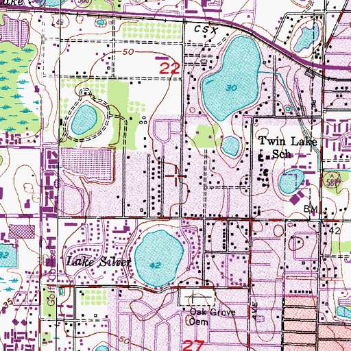 Topographic Map of Almans Acres, FL